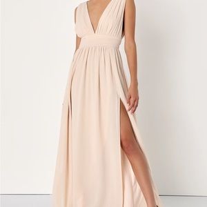 Lulu's Elegant Blush Maxi Dress
